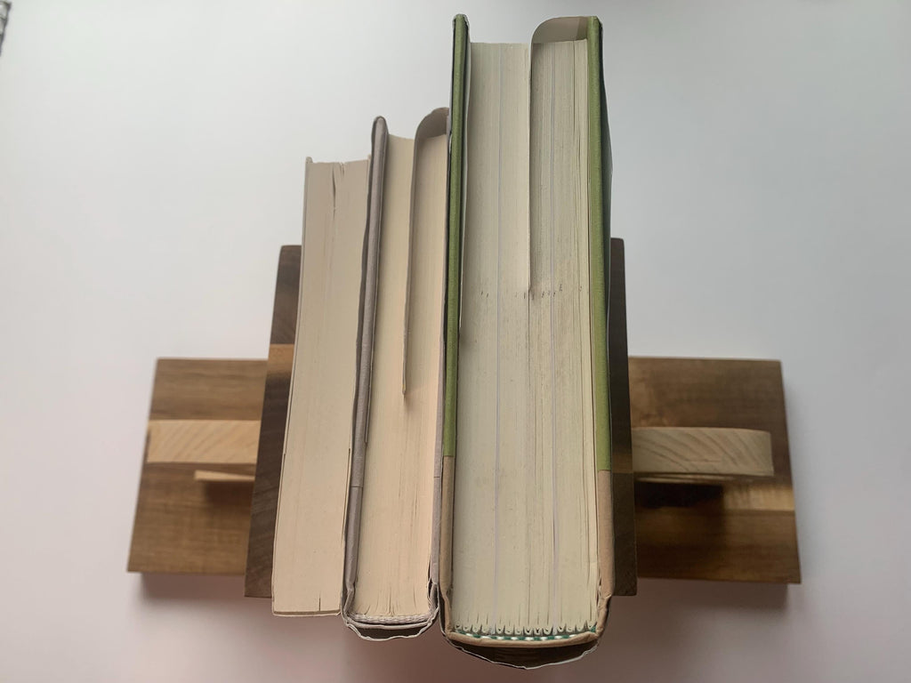 Acacia & Pine Wood Bookends | Handmade Rustic Wooden Book Ends | Natural Wood Decor __etsy:6543394043