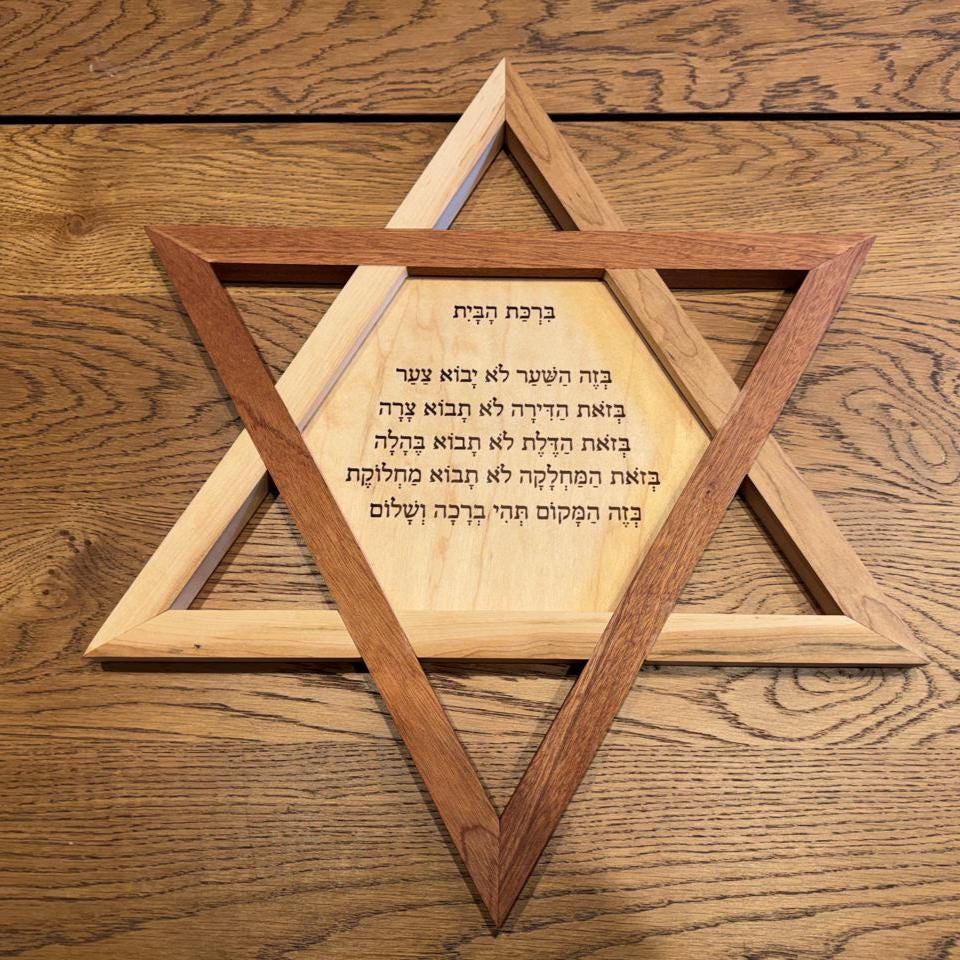 Birkat Habayit Star of David Home Blessing Wall Art – Jewish Wall Decor __etsy:7988062408