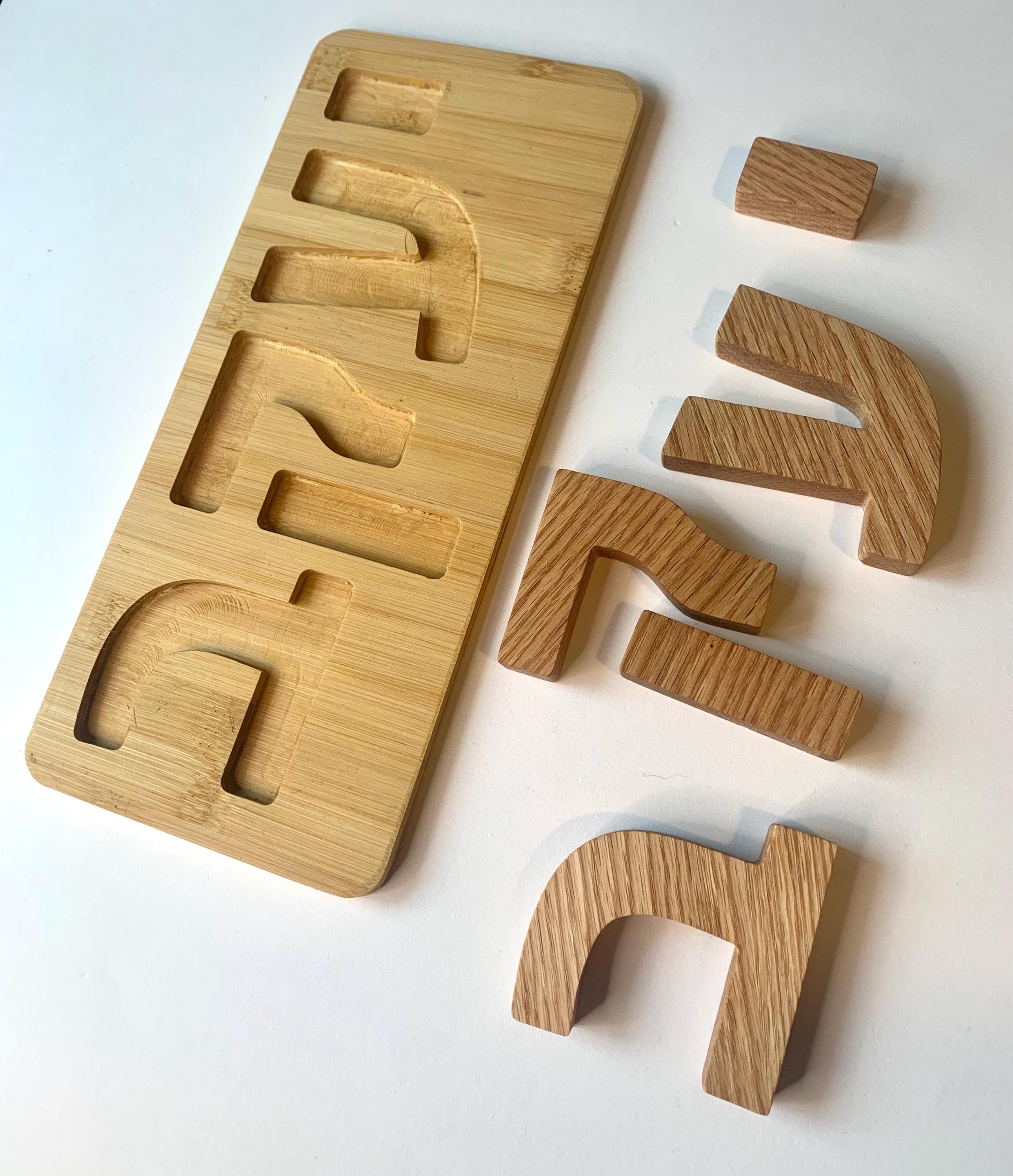Custom Wooden Name Puzzle: Hebrew/English Personalized __etsy:6569485709