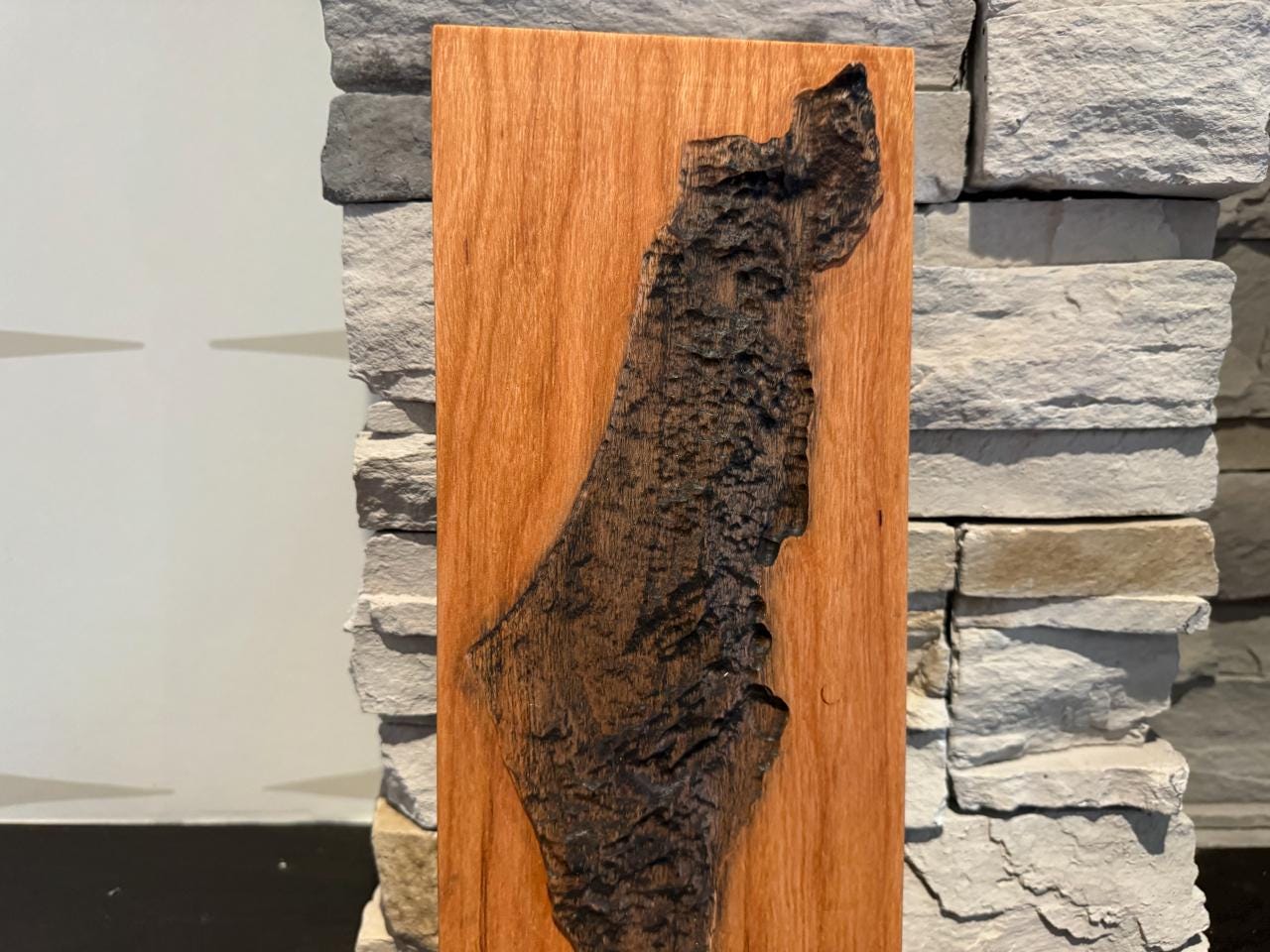 3D Carved Cherry Wood Map of Israel: Judaica Home Decor __etsy:8043639485