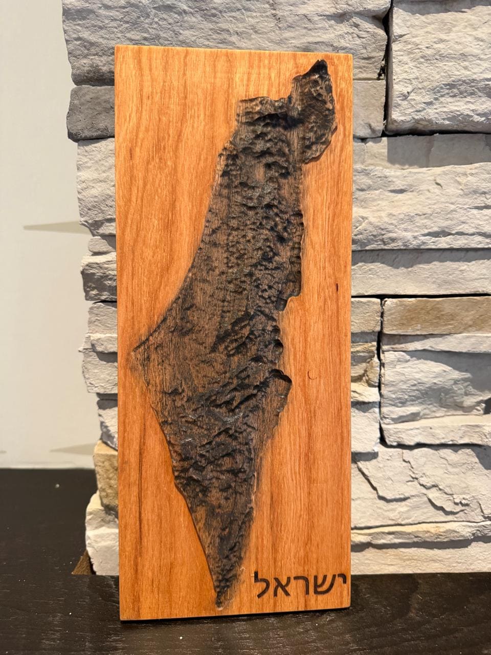 3D Carved Cherry Wood Map of Israel: Judaica Home Decor __etsy:8043638803