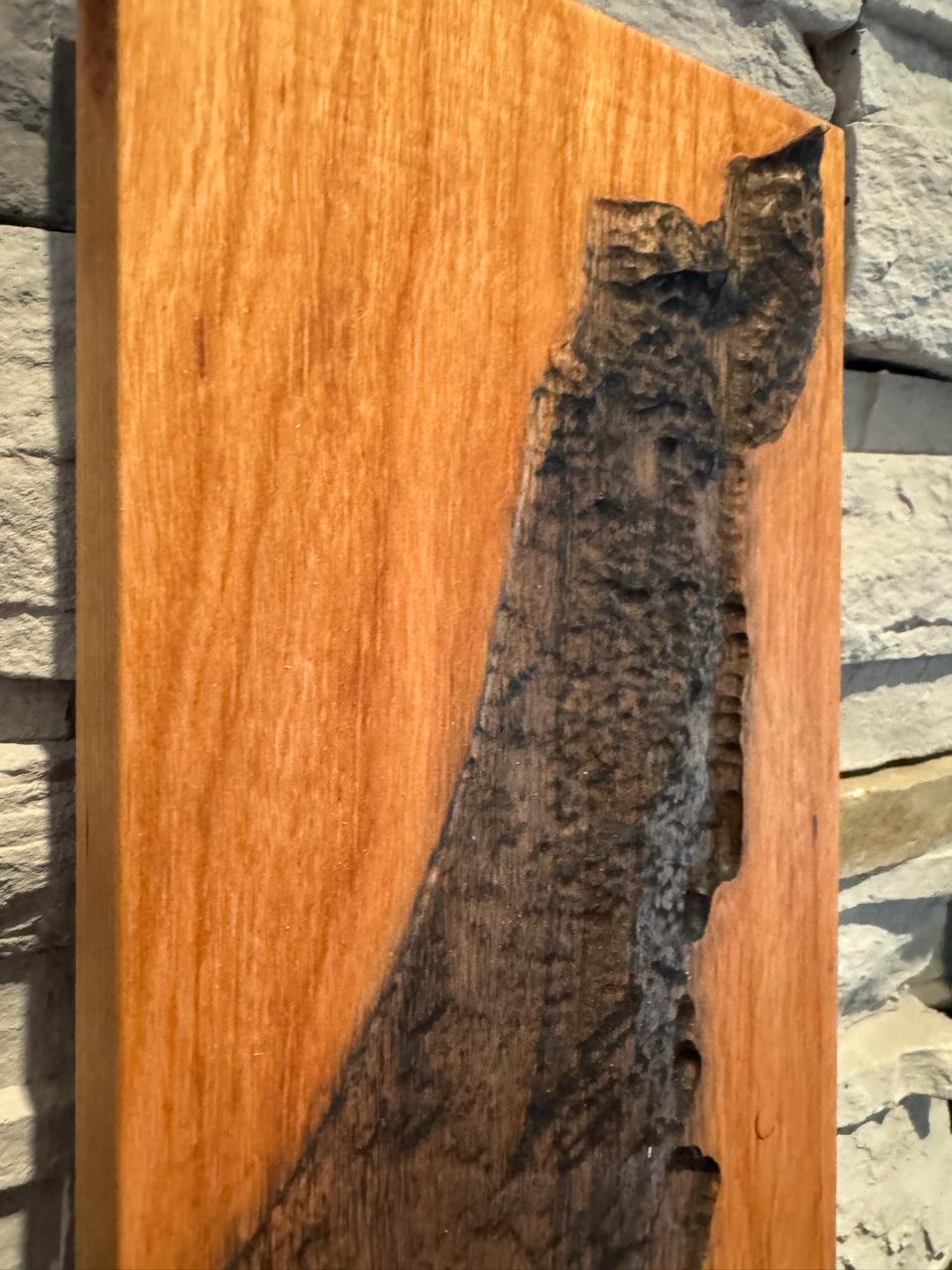 3D Carved Cherry Wood Map of Israel: Judaica Home Decor __etsy:7995706424