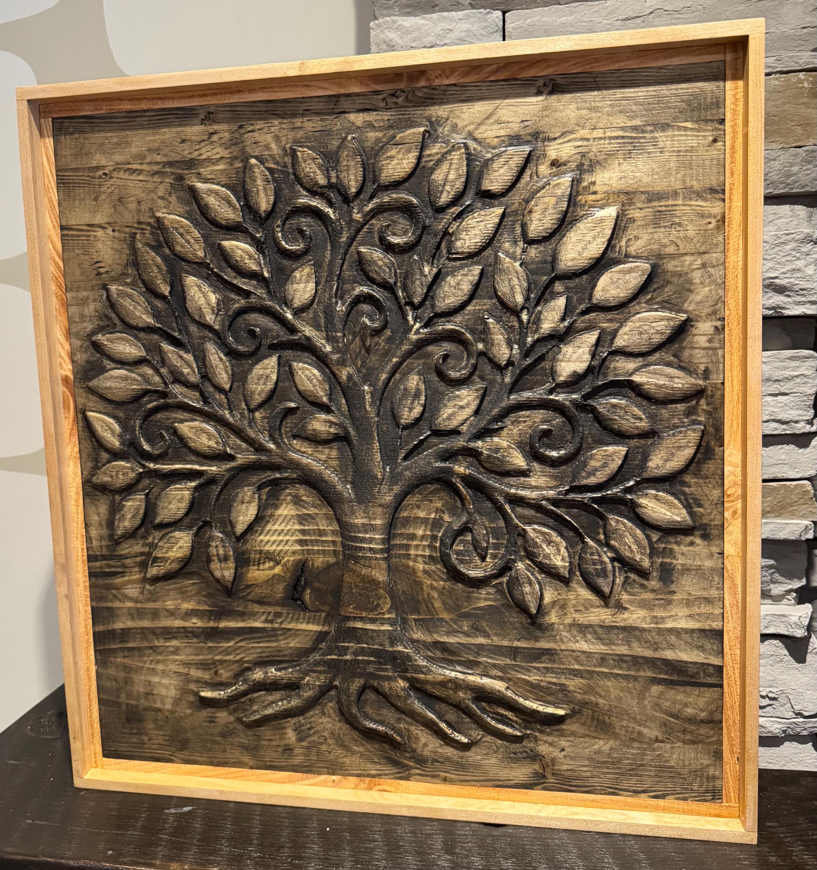 etz chaim tree of life wall art wood carving __etsy:7517384539