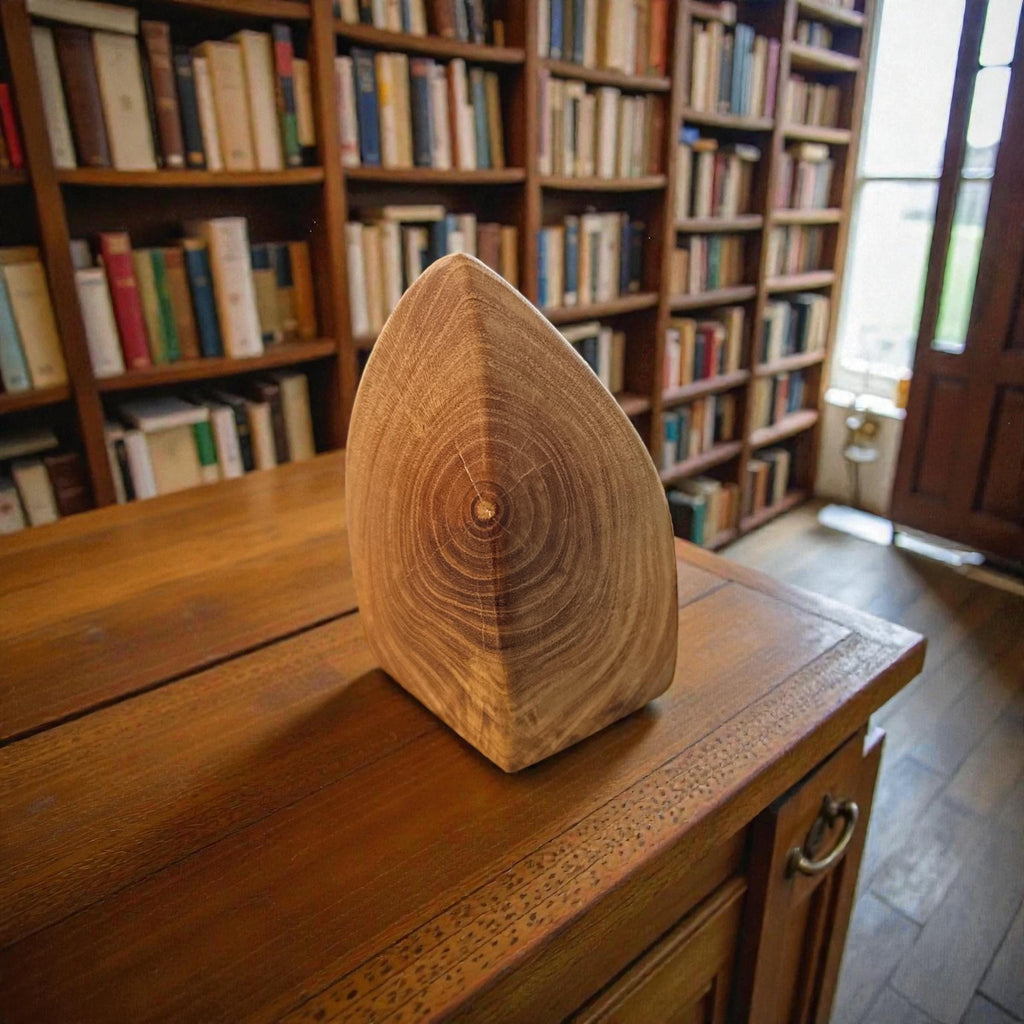 Hand-Carved Black Cherry Wood Sculpture | Minimalist Organic Form | One-of-One Solid Wood Art __etsy:7582143722