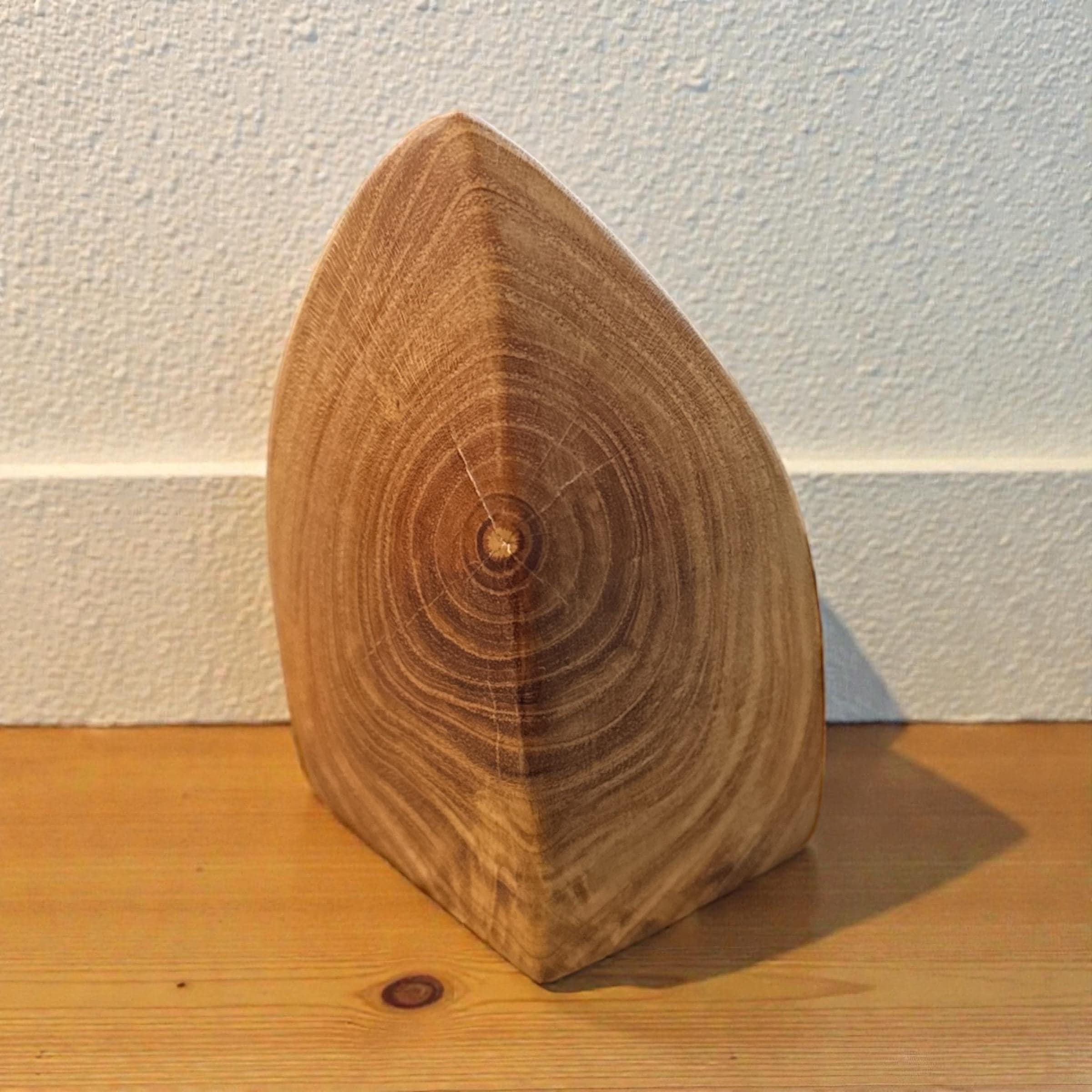 Hand-Carved Black Cherry Wood Sculpture | Minimalist Organic Form | One-of-One Solid Wood Art __etsy:7630090421