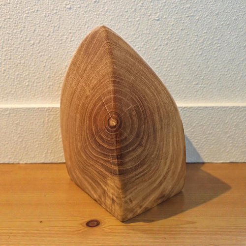 Hand-Carved Black Cherry Wood Sculpture | Minimalist Organic Form | One-of-One Solid Wood Art __etsy:7630090421