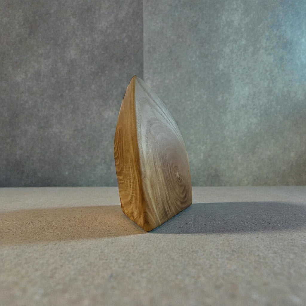 Hand-Carved Black Cherry Wood Sculpture | Minimalist Organic Form | One-of-One Solid Wood Art __etsy:7630090413