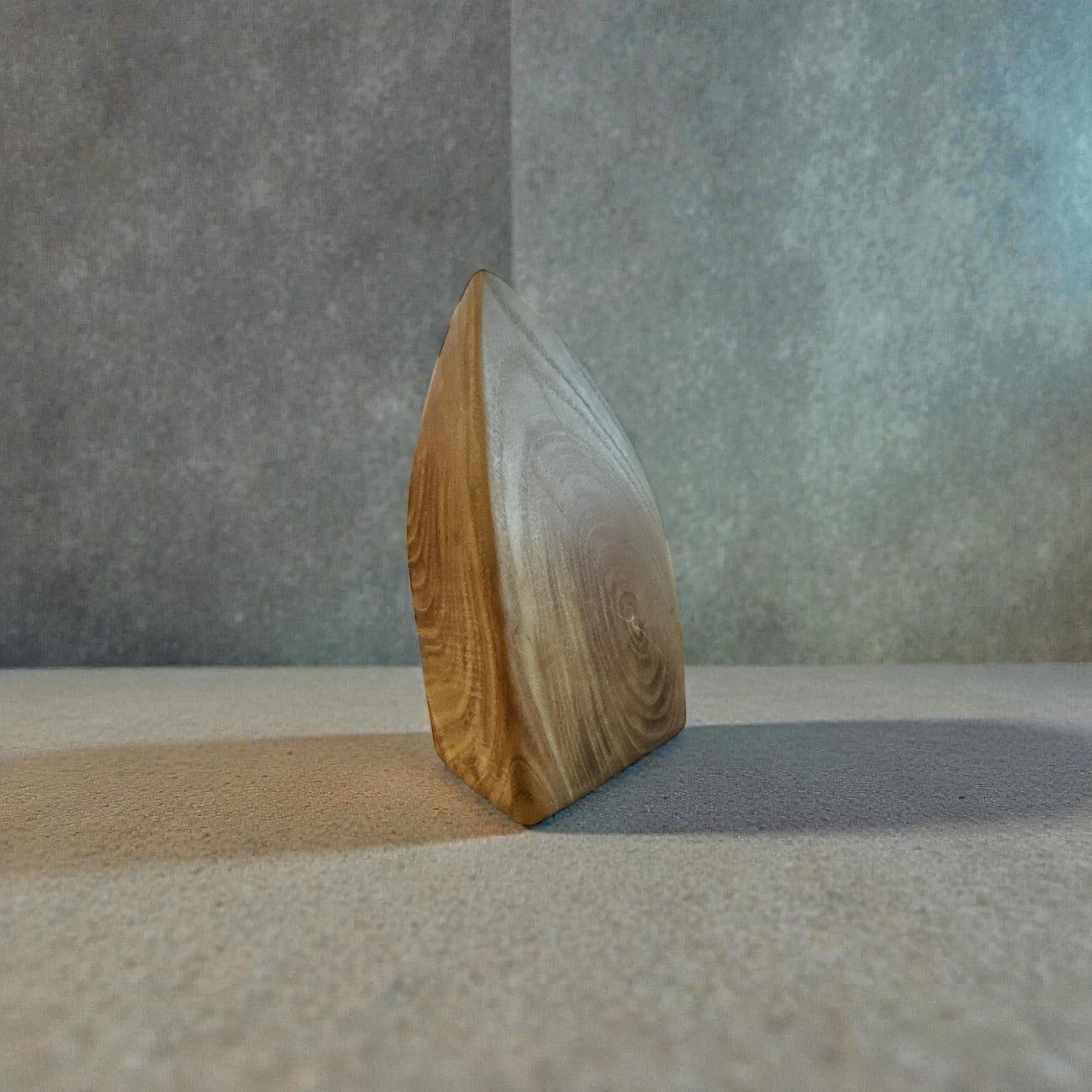 Hand-Carved Black Cherry Wood Sculpture | Minimalist Organic Form | One-of-One Solid Wood Art __etsy:7630090413