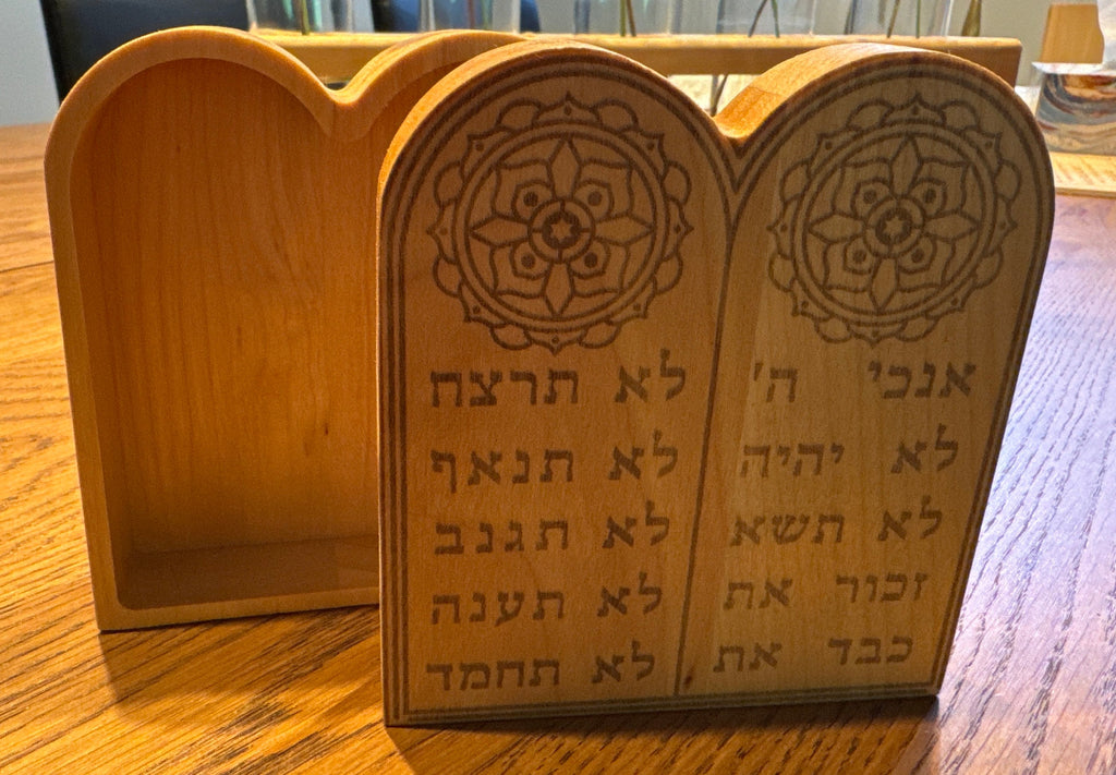 Handcrafted Birch Ten Commandments Jewelry Box: Custom Engraved Keepsake __etsy:6245465018