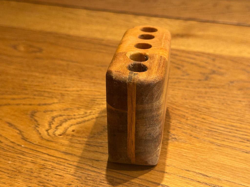 Handcrafted Solid Wood Desk Organizer | Modern Rustic Sculptural Pen Holder | Minimalist Functional Art __etsy:7585067076