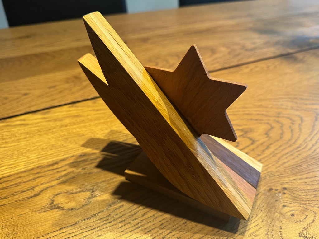 Handcrafted Star of David Wood Sculpture | Modern Rustic Judaica Decor | Multi-Species Solid Wood Art __etsy:7633035983