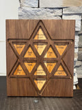 Handcrafted 12 Tribes of Israel Wall Art | Star of David Hebrew Wood Sculpture __etsy:7995710406