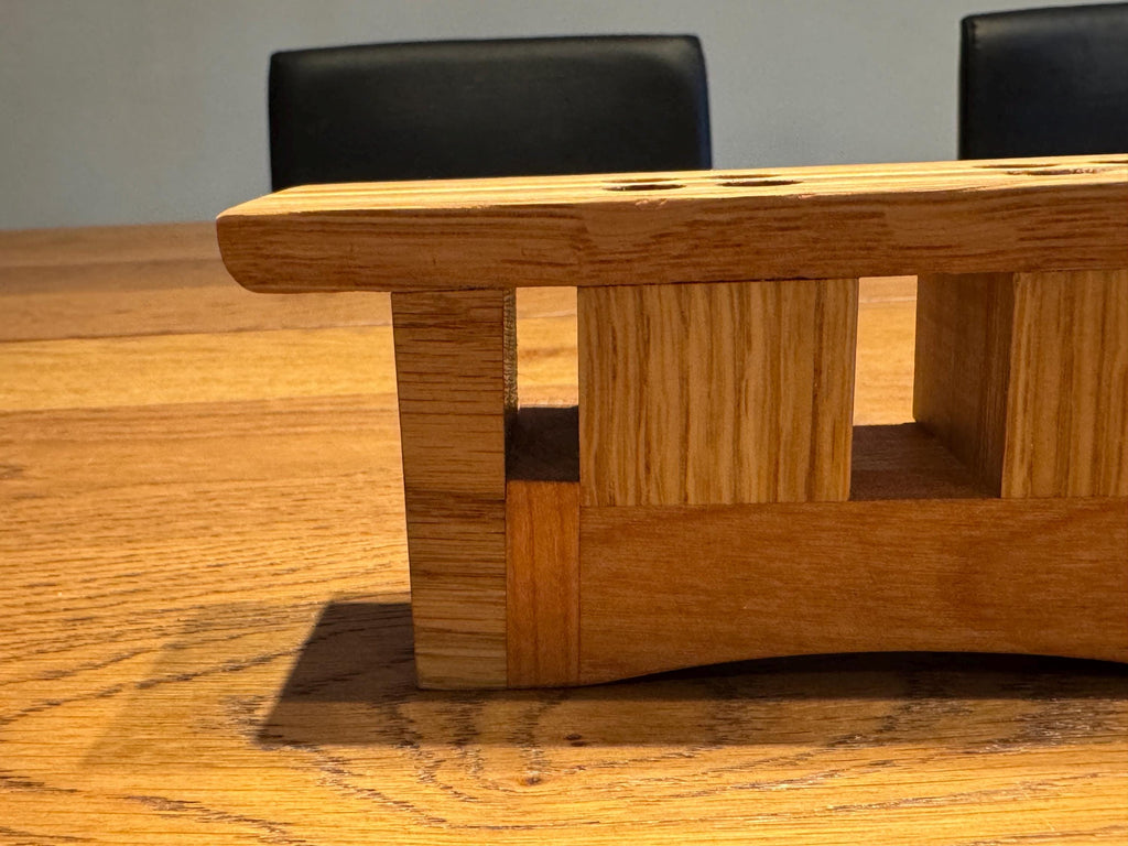 Handcrafted Wood Pen Holder | Architectural Desk Organizer | Sculptural Multi-Species Solid Wood Art __etsy:7633021909