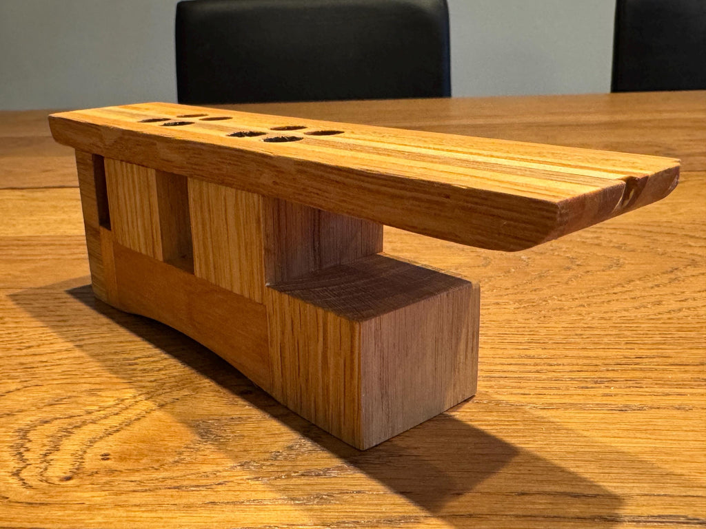 Handcrafted Wood Pen Holder | Architectural Desk Organizer | Sculptural Multi-Species Solid Wood Art __etsy:7633021973
