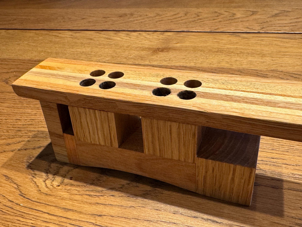 Handcrafted Wood Pen Holder | Architectural Desk Organizer | Sculptural Multi-Species Solid Wood Art __etsy:7585077032
