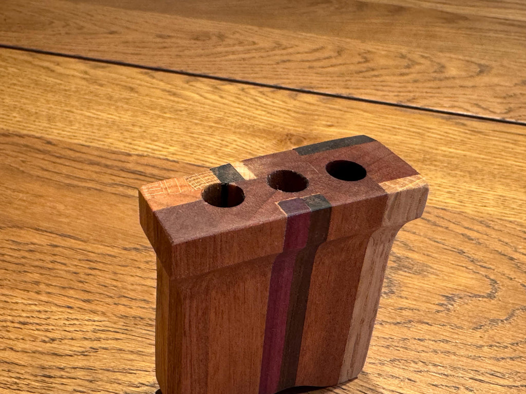 Handcrafted Wood Pen Holder | Modern Rustic Desk Organizer | Sculptural Solid Wood Object __etsy:7633027587