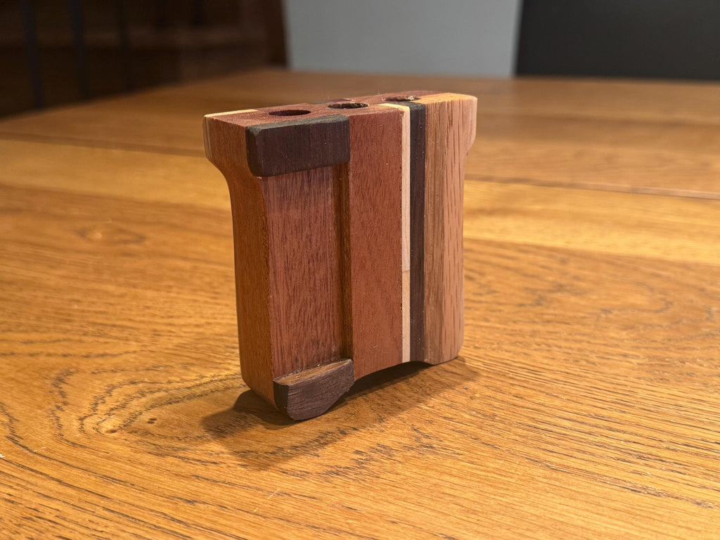 Handcrafted Wood Pen Holder | Modern Rustic Desk Organizer | Sculptural Solid Wood Object __etsy:7633028213