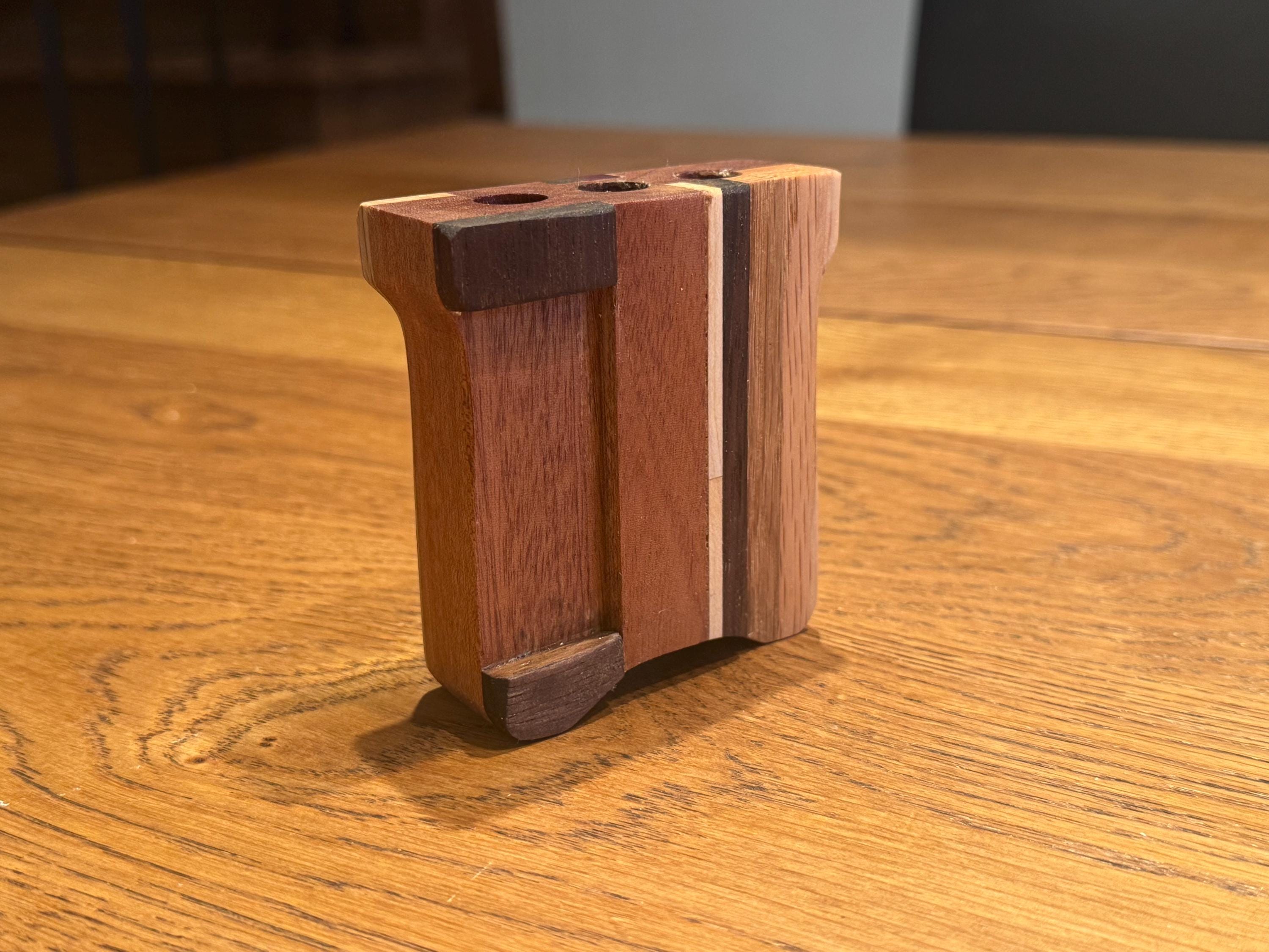 Handcrafted Wood Pen Holder | Modern Rustic Desk Organizer | Sculptural Solid Wood Object __etsy:7633028213