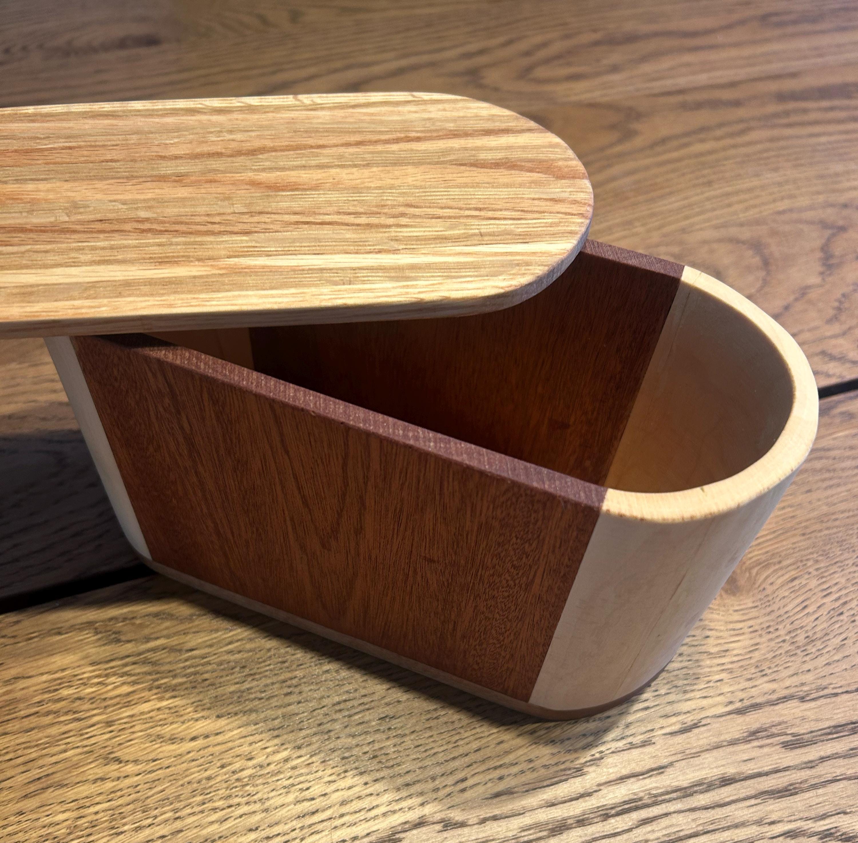 Handcrafted Wooden Storage Box – Padauk, Birch, Maple Organizer Container __etsy:7849475036