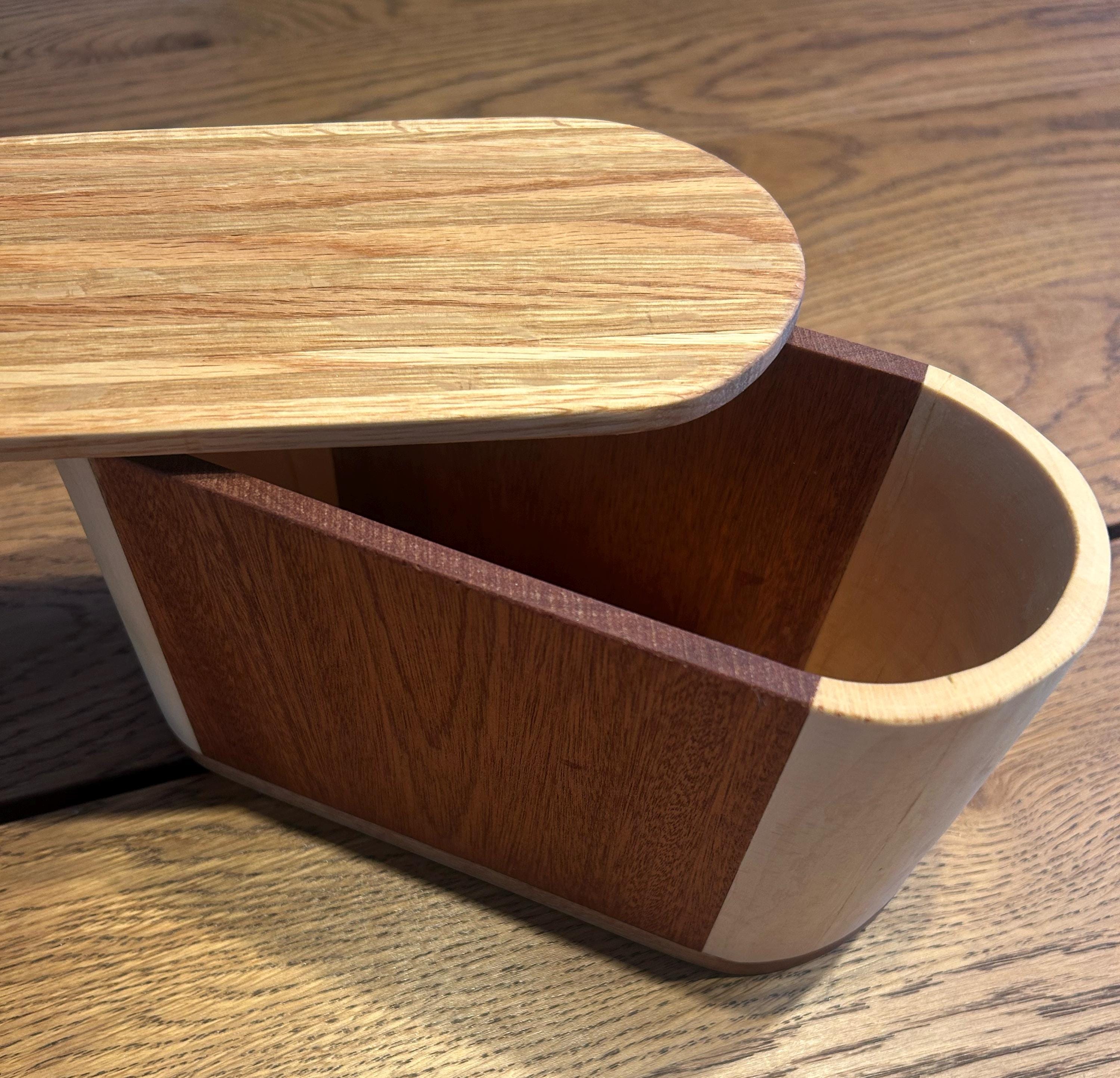 Handcrafted Wooden Storage Box – Padauk, Birch, Maple Organizer Container __etsy:7897437021