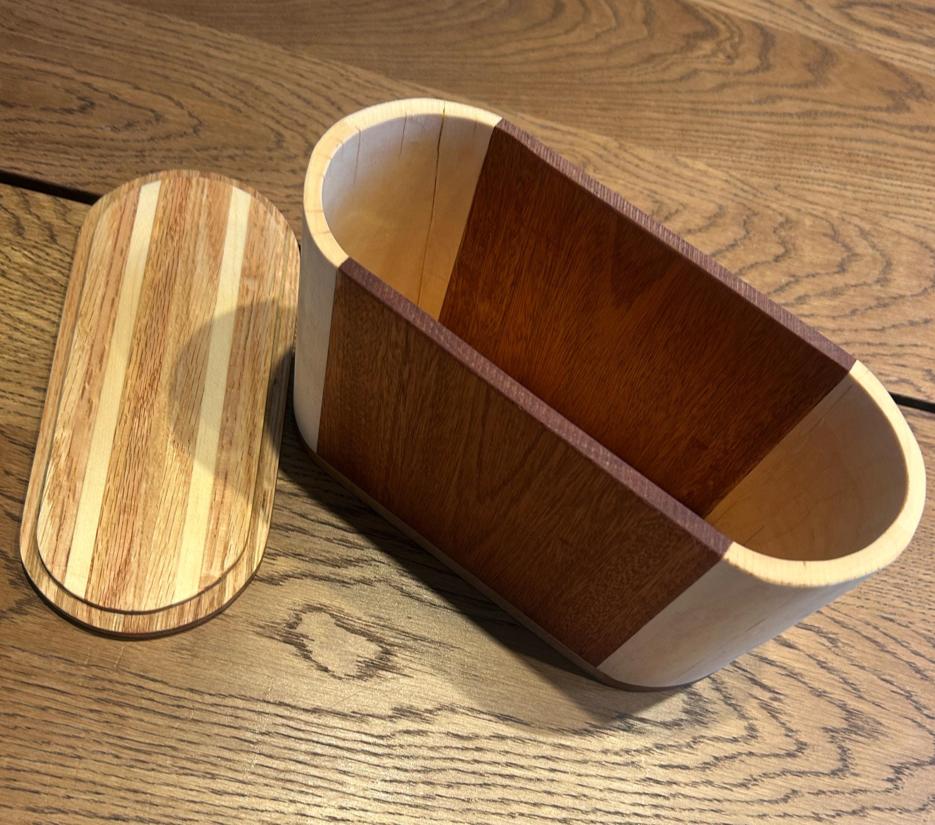 Handcrafted Wooden Storage Box – Padauk, Birch, Maple Organizer Container __etsy:7897436909