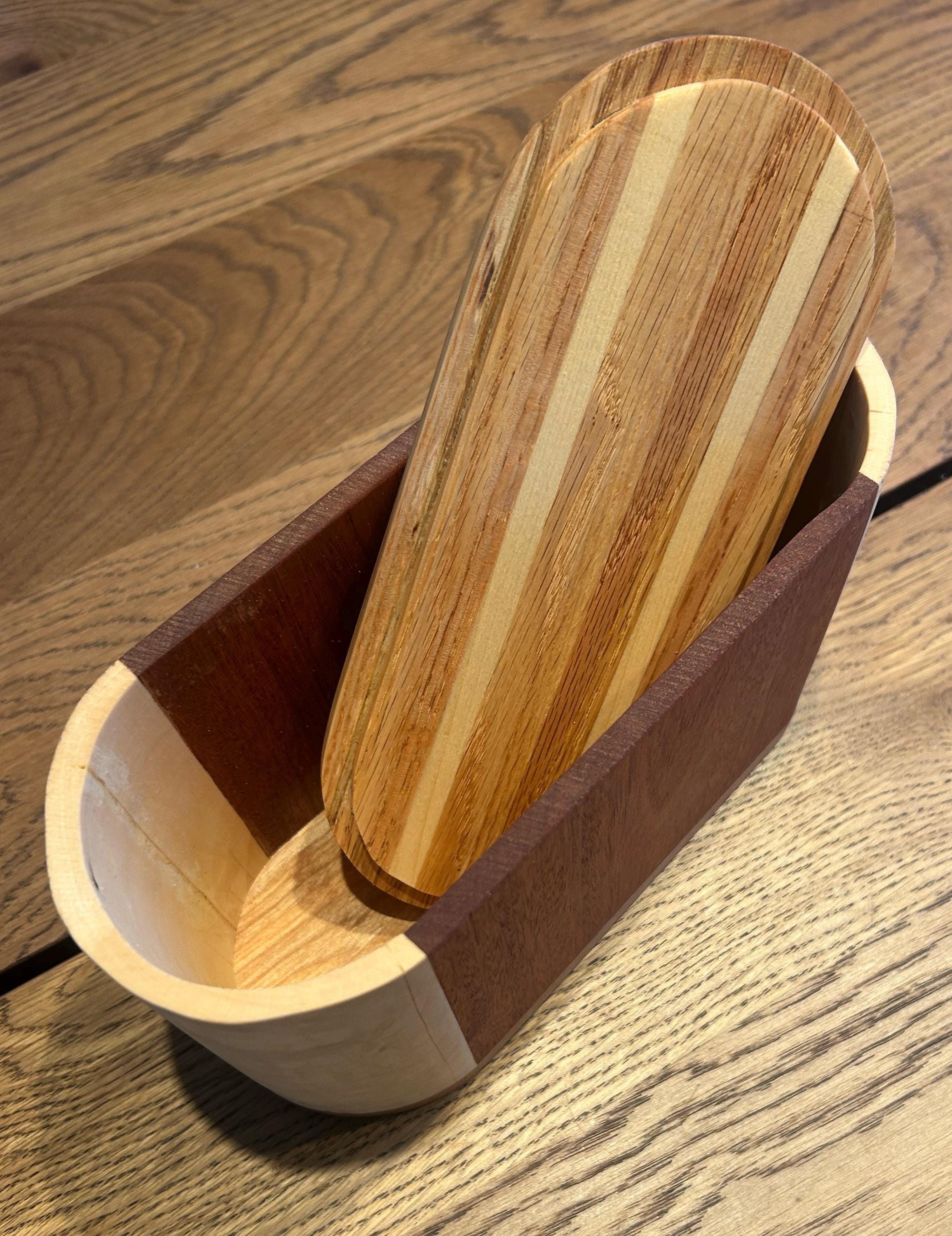 Handcrafted Wooden Storage Box – Padauk, Birch, Maple Organizer Container __etsy:7897436849