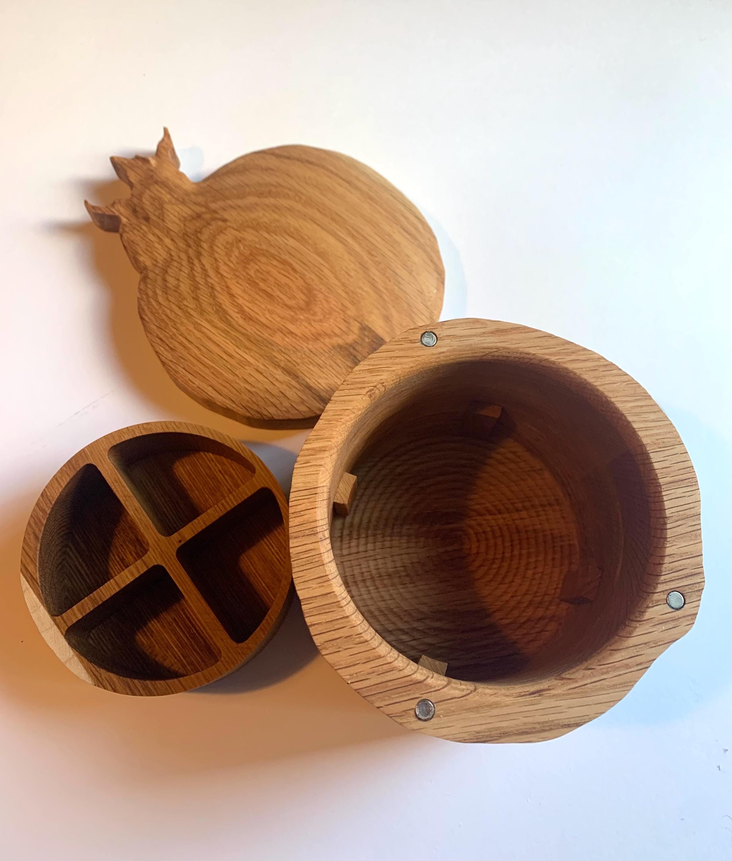 Handmade Oak & Maple Pomegranate Jewelry Box __etsy:6601650239