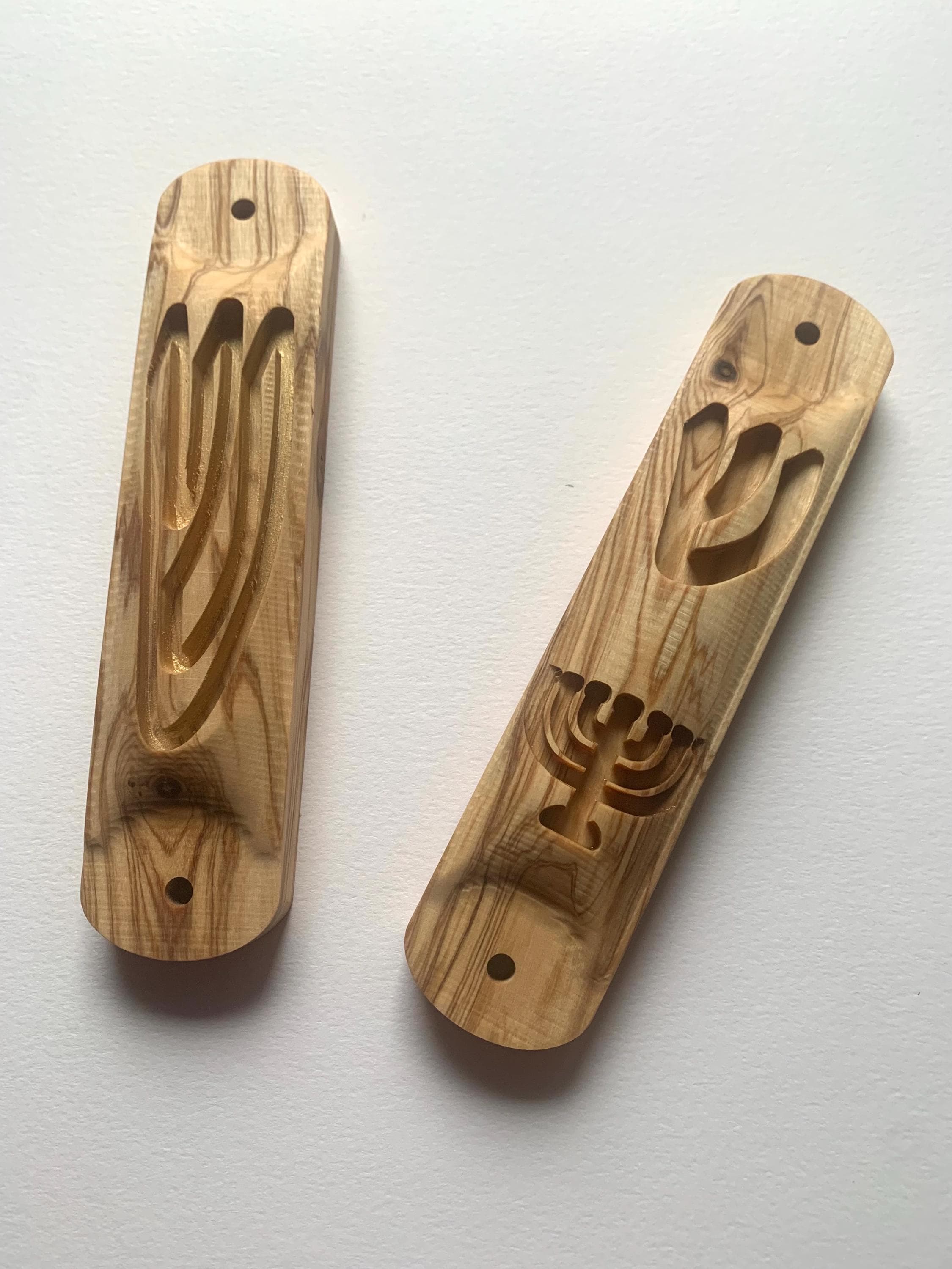 Handmade Olive Wood Mezuzah - Judaica Gift __etsy:6720602664
