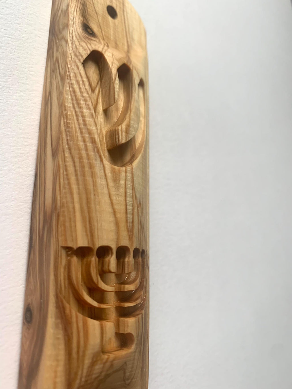 Handmade Olive Wood Mezuzah - Judaica Gift __etsy:6720602936