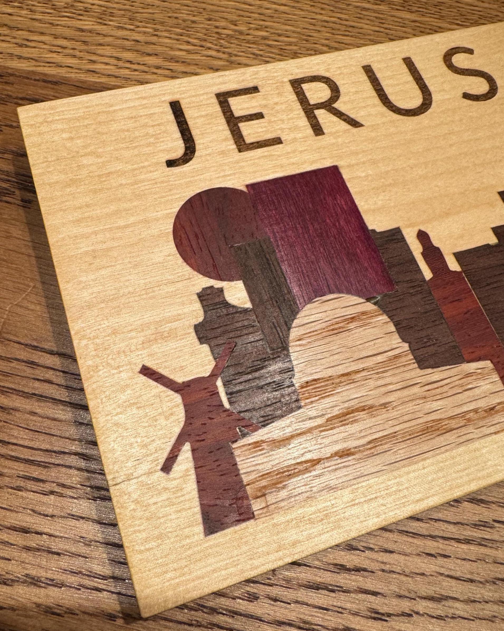 Jerusalem inlay skyline multiple wood species wall decor __etsy:6905123552