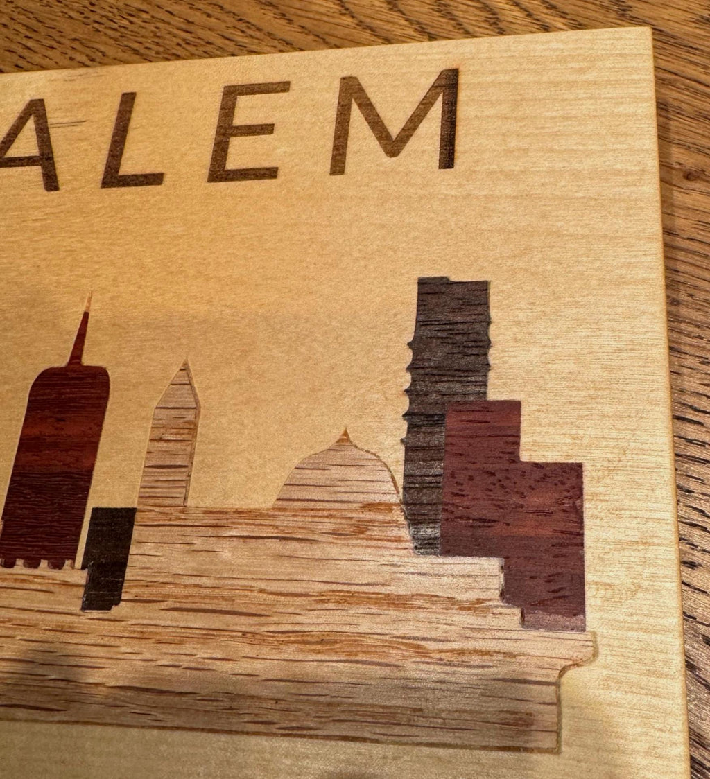 Jerusalem inlay skyline multiple wood species wall decor __etsy:6905132148