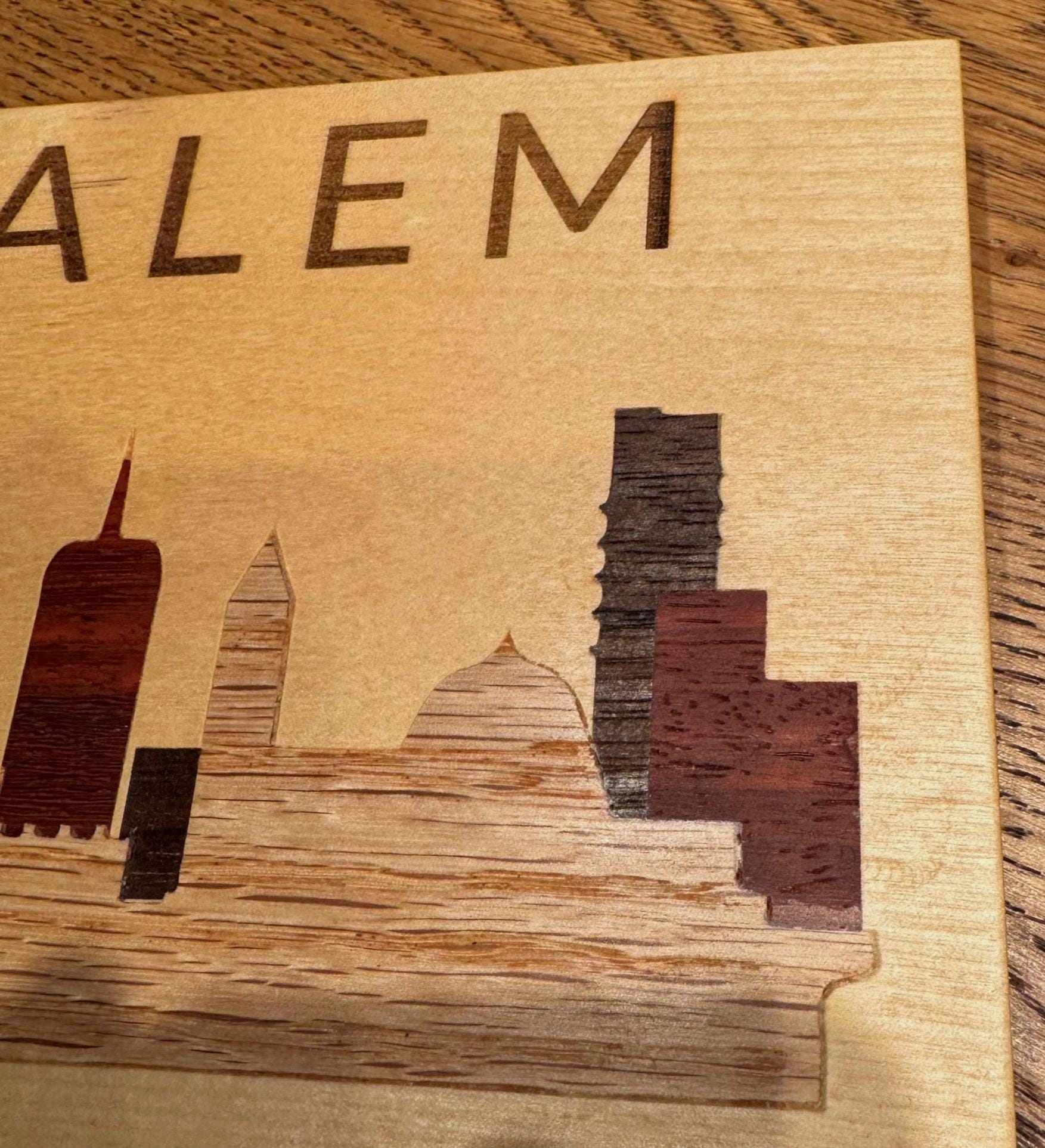 Jerusalem inlay skyline multiple wood species wall decor __etsy:6905132148