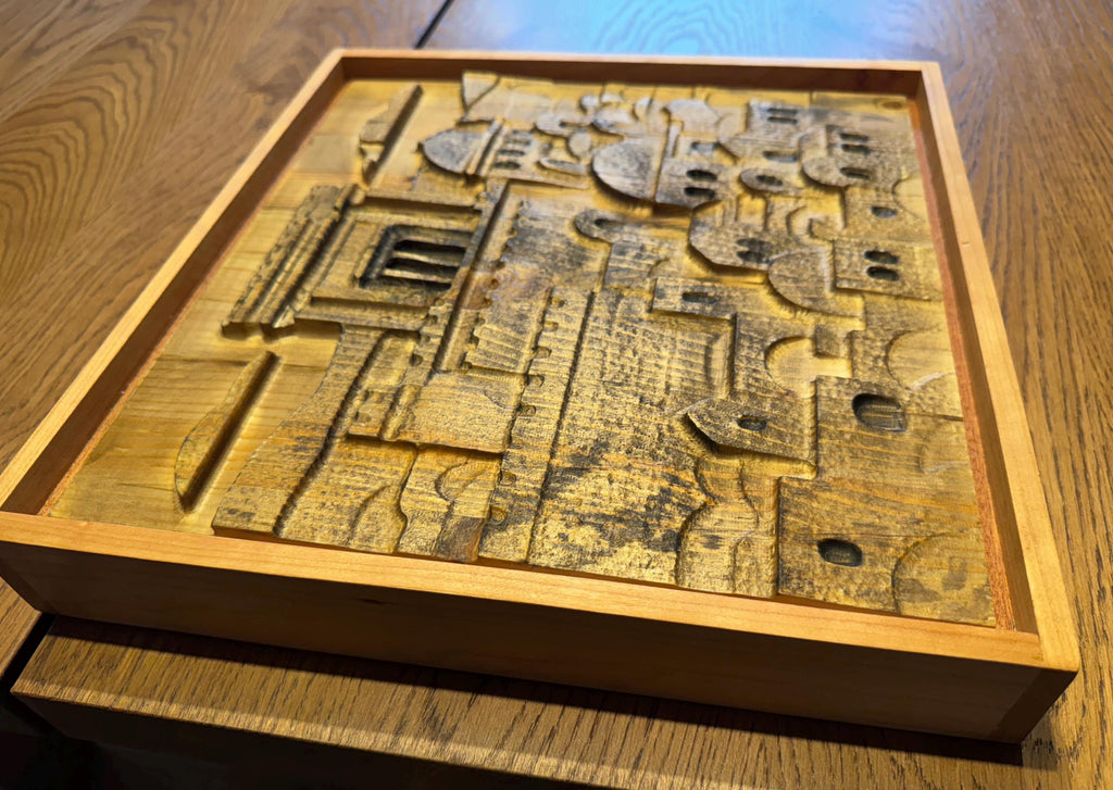 Jerusalem Temple Carving | 3D Wood Art | Cherry Sapele Maple Frame __etsy:7100413727