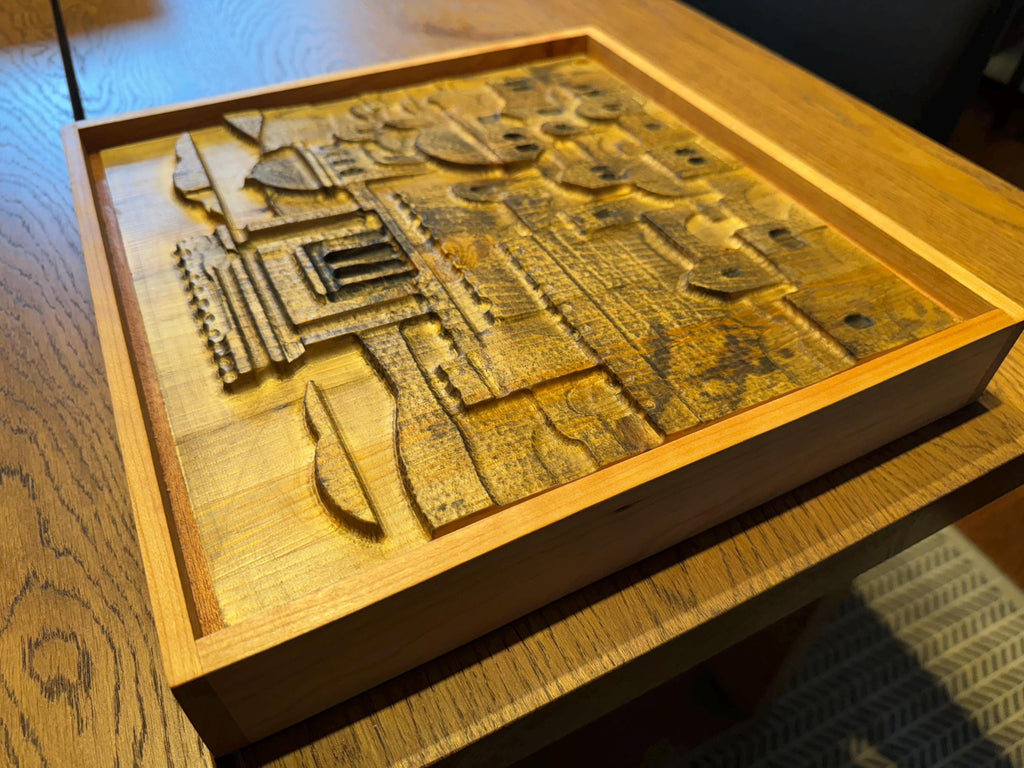 Jerusalem Temple Carving | 3D Wood Art | Cherry Sapele Maple Frame __etsy:7052434384
