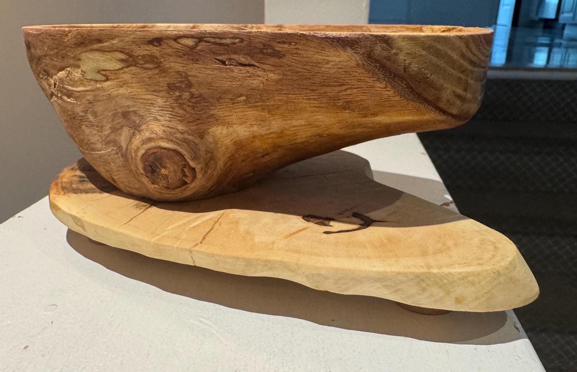 Rustic Entryway Bowl | Black Cherry & Maple Tray | Handmade Wood Decor __etsy:7100328715