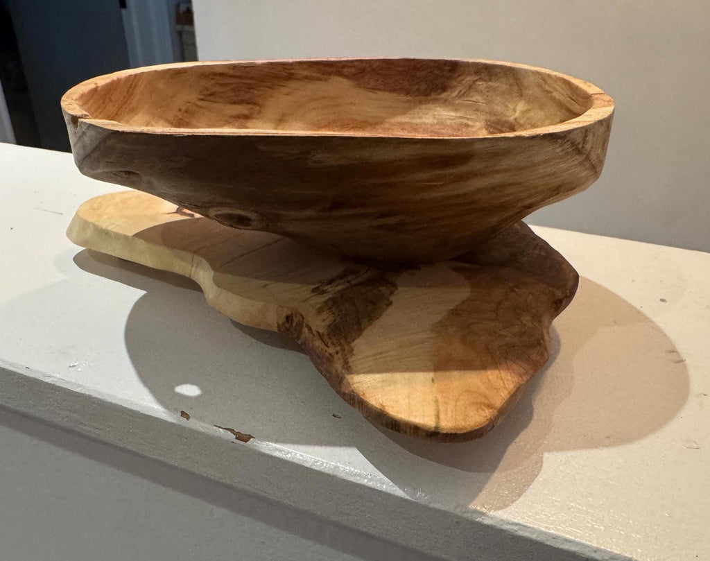 Rustic Entryway Bowl | Black Cherry & Maple Tray | Handmade Wood Decor __etsy:7100329717