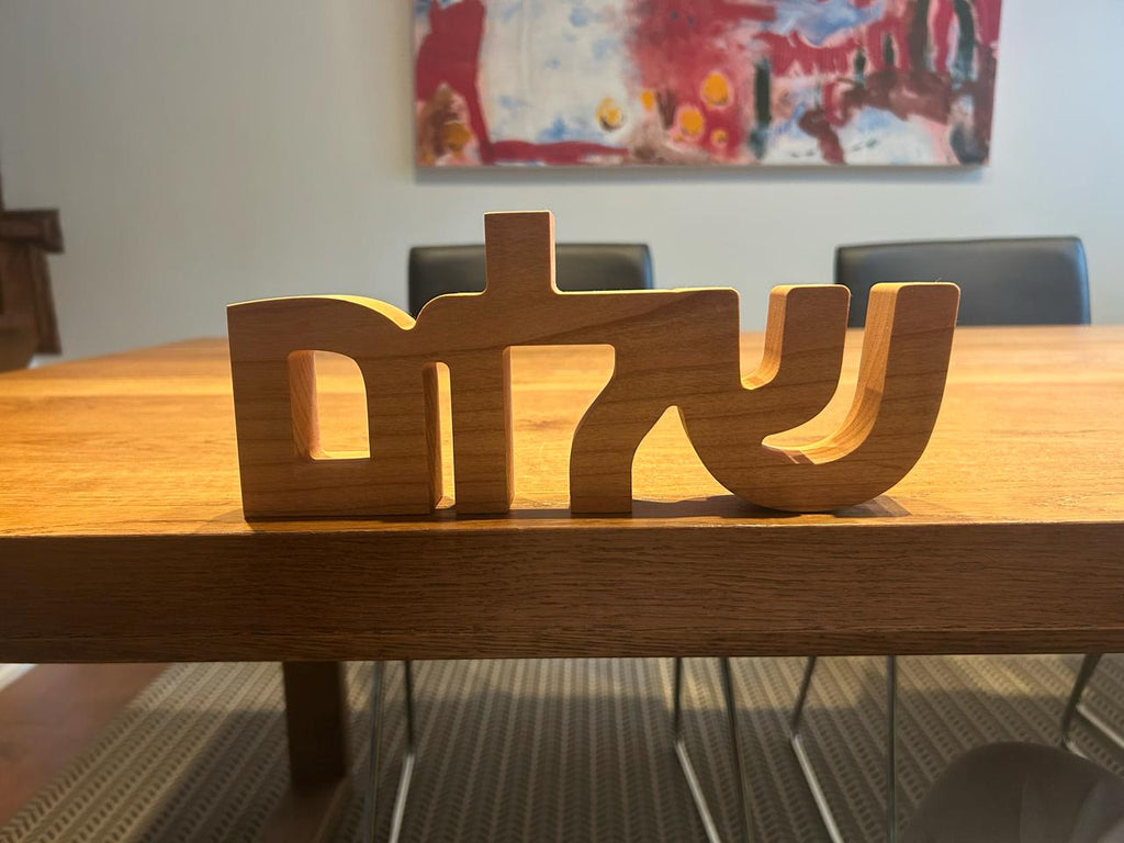 Shalom Sign made from Recycled Wood | Eco-Friendly Hebrew Decor | Handmade Rustic Wood Art __etsy:7278763885