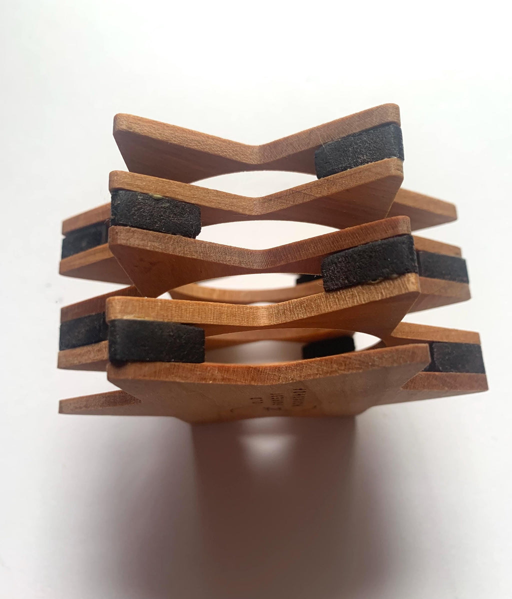 Star of David Candle Holders | Handmade Cherry & Walnut Wood Judaica __etsy:6668023936