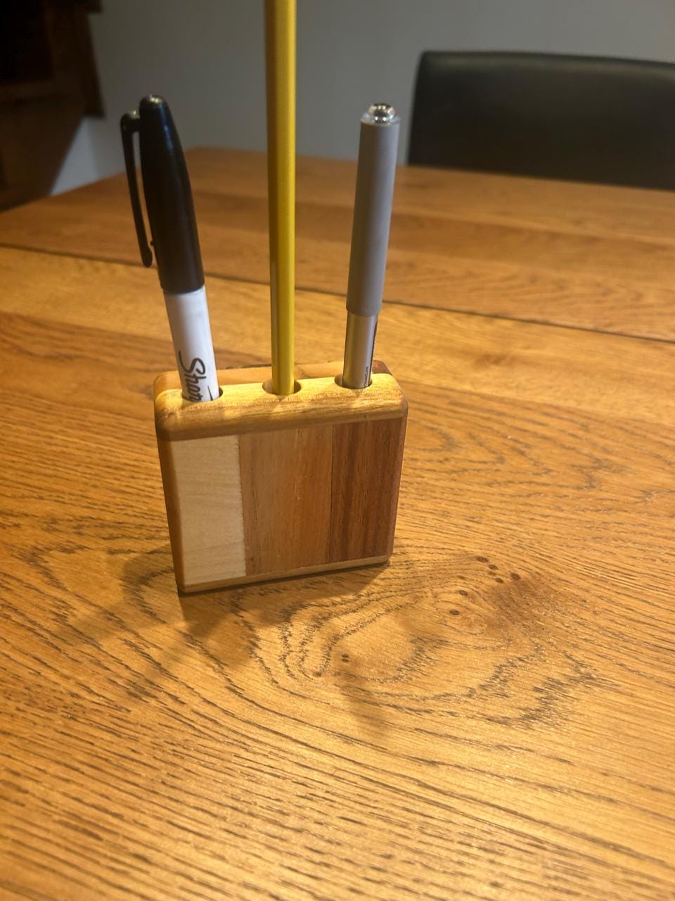 Upcycled Wood Pencil Holder – Minimalist Desk Accessory __etsy:7278754581