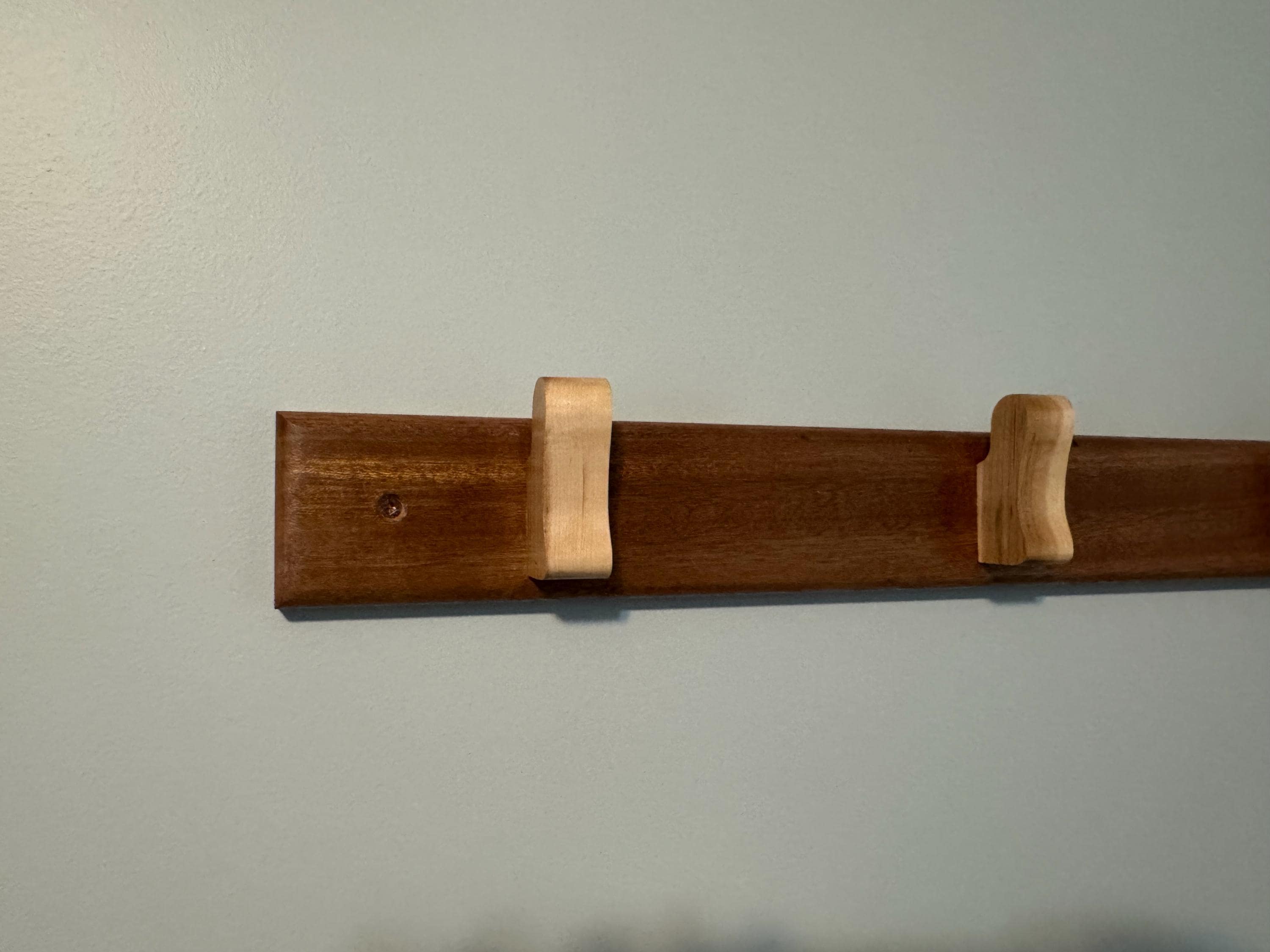 Wood Hat Rack | Padauk & Maple Coat Hanger | Wall Mounted Organizer __etsy:8098527337