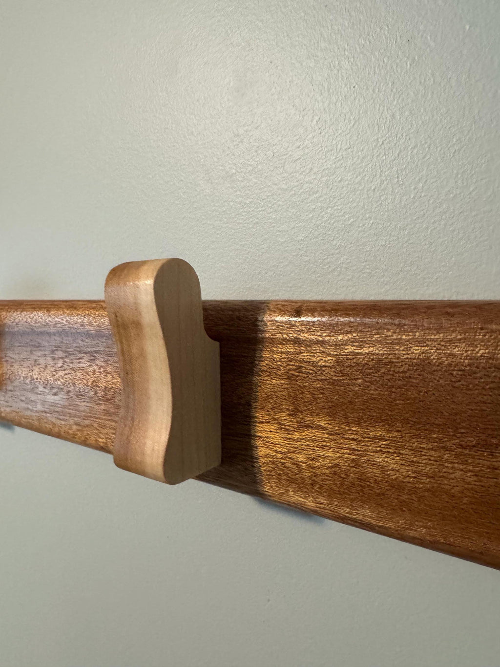 Wood Hat Rack | Padauk & Maple Coat Hanger | Wall Mounted Organizer __etsy:8056377662