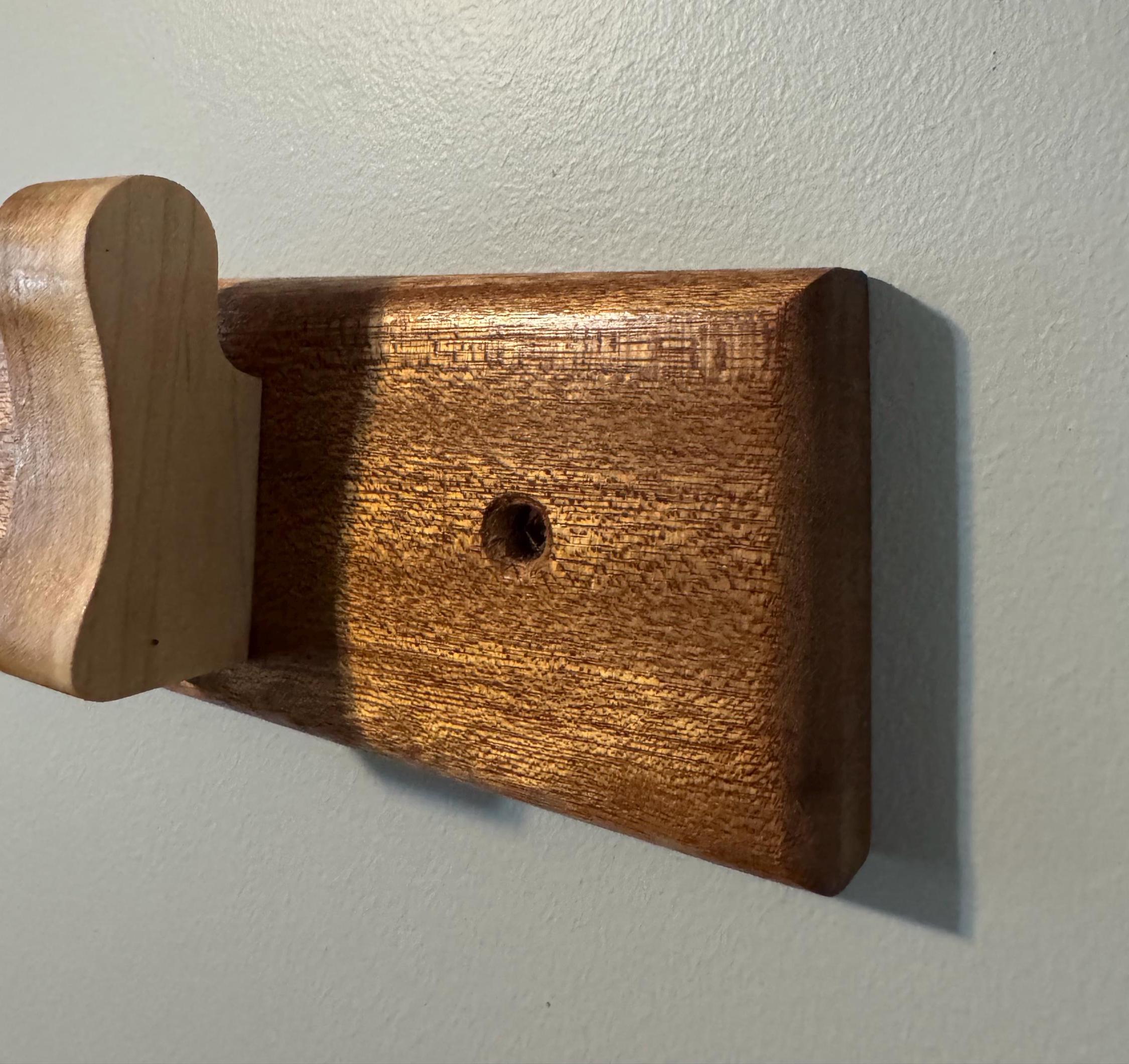 Wood Hat Rack | Padauk & Maple Coat Hanger | Wall Mounted Organizer __etsy:8104295809