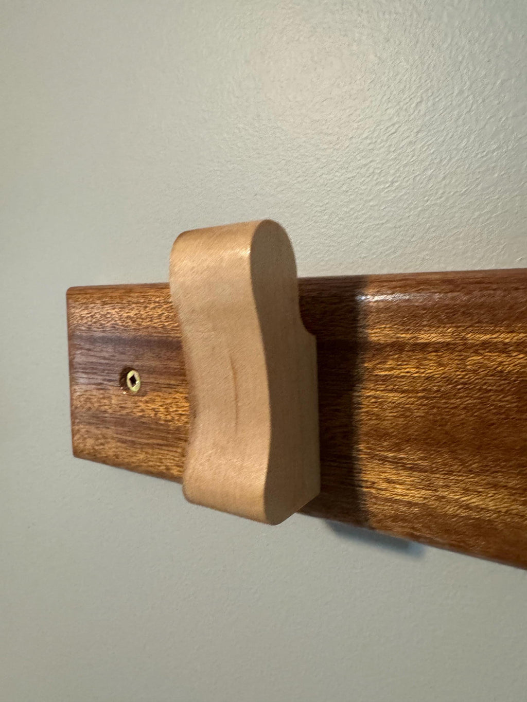Wood Hat Rack | Padauk & Maple Coat Hanger | Wall Mounted Organizer __etsy:8056385050