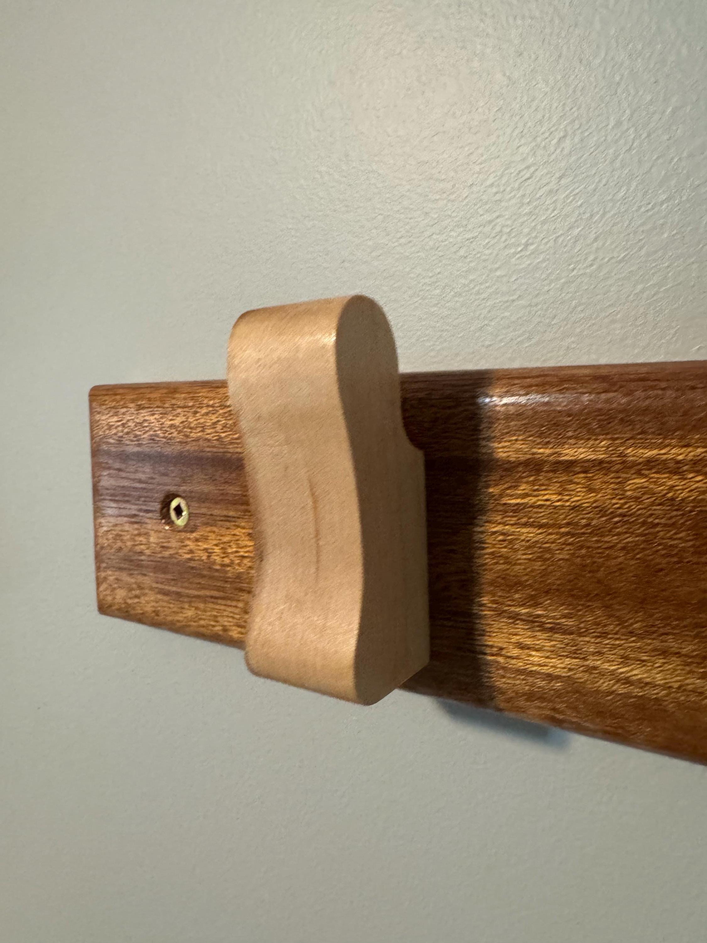 Wood Hat Rack | Padauk & Maple Coat Hanger | Wall Mounted Organizer __etsy:8056385050