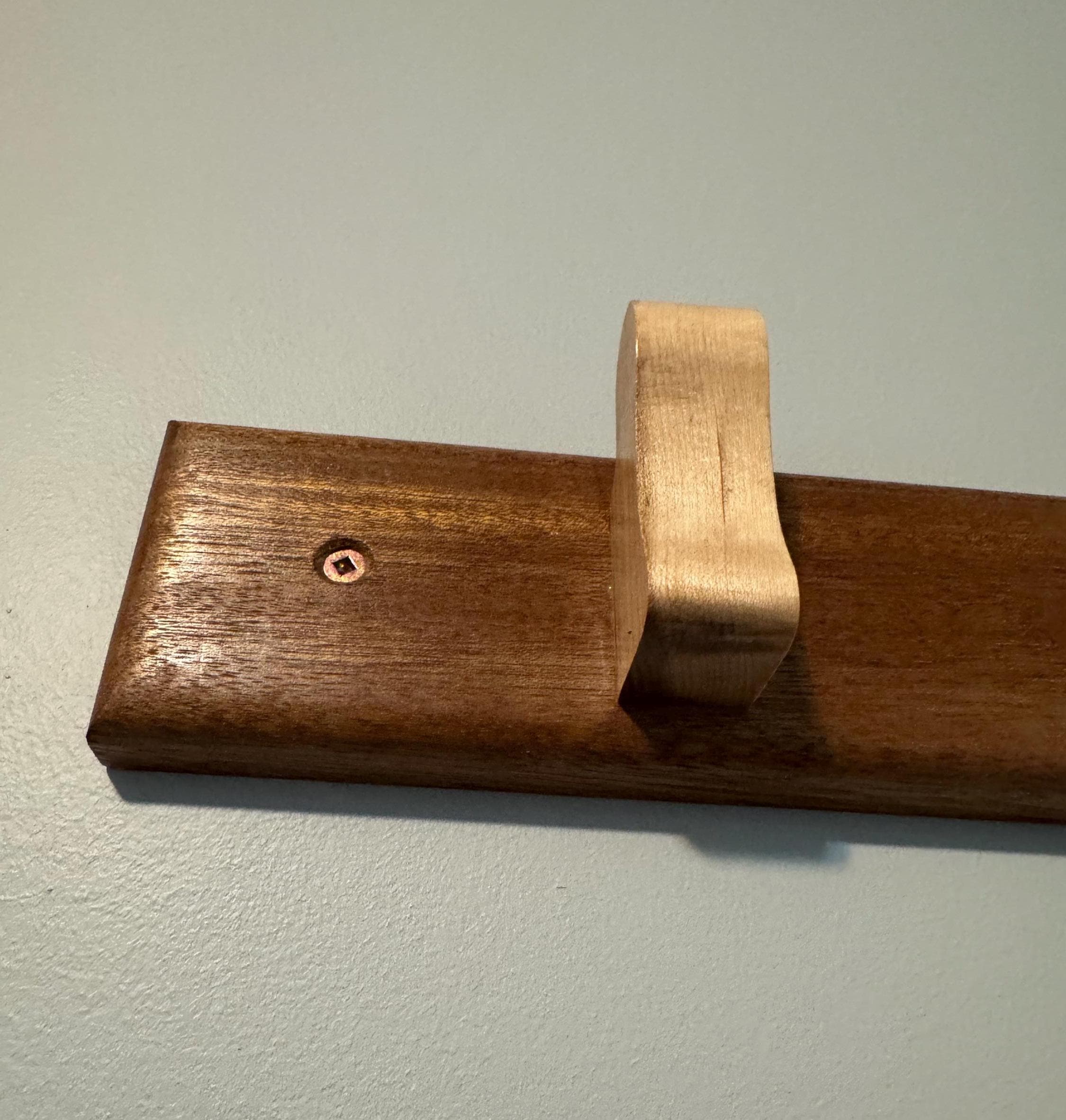 Wood Hat Rack | Padauk & Maple Coat Hanger | Wall Mounted Organizer __etsy:8056386744