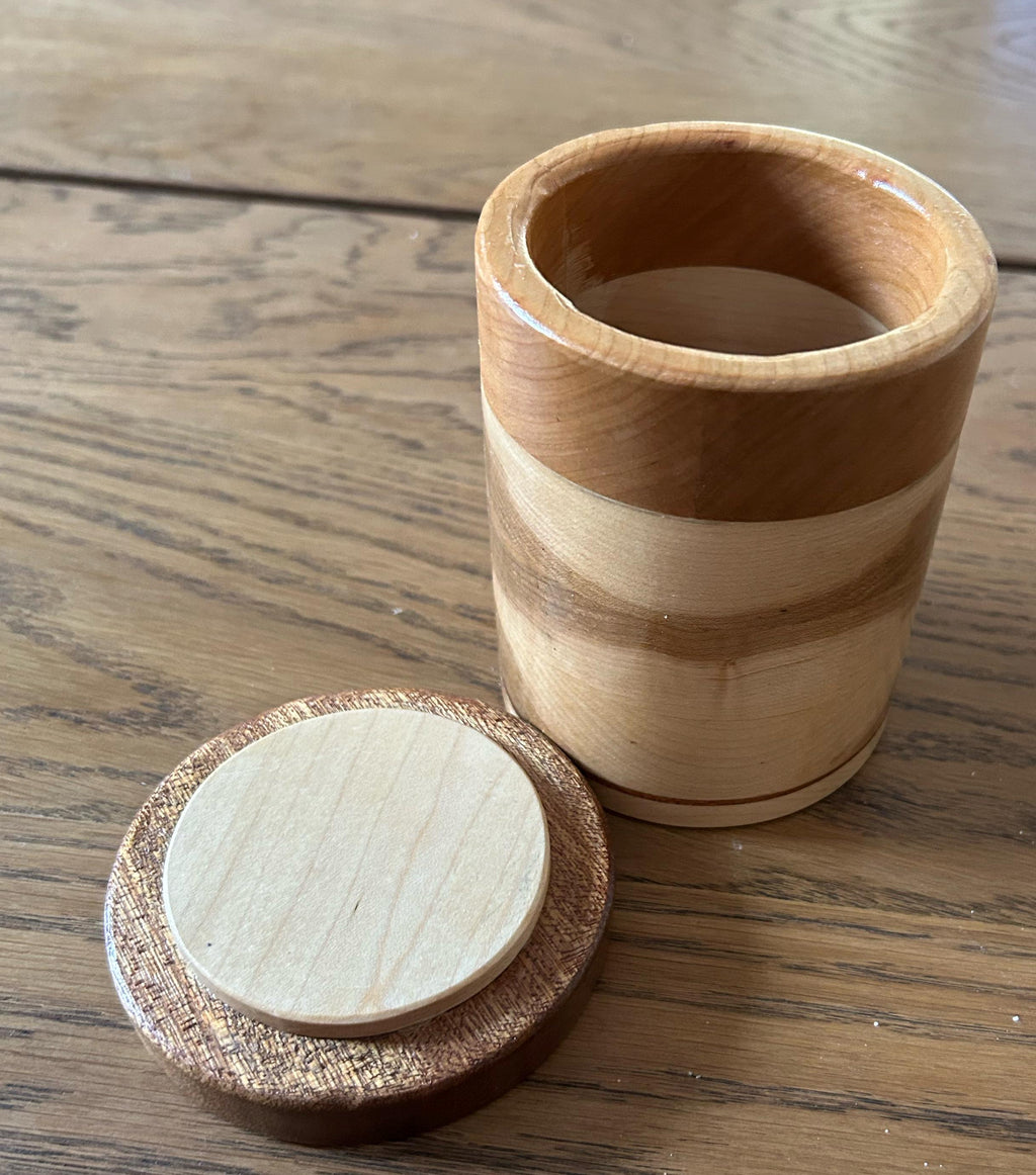 Wooden Cylindrical Salt Holder – Minimalist Kitchen Storage __etsy:7890007385