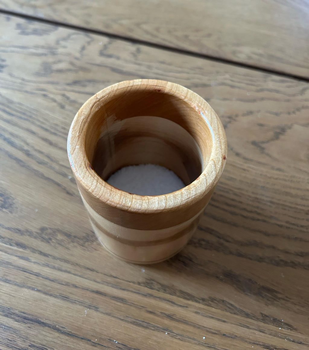 Wooden Cylindrical Salt Holder – Minimalist Kitchen Storage __etsy:7890007773