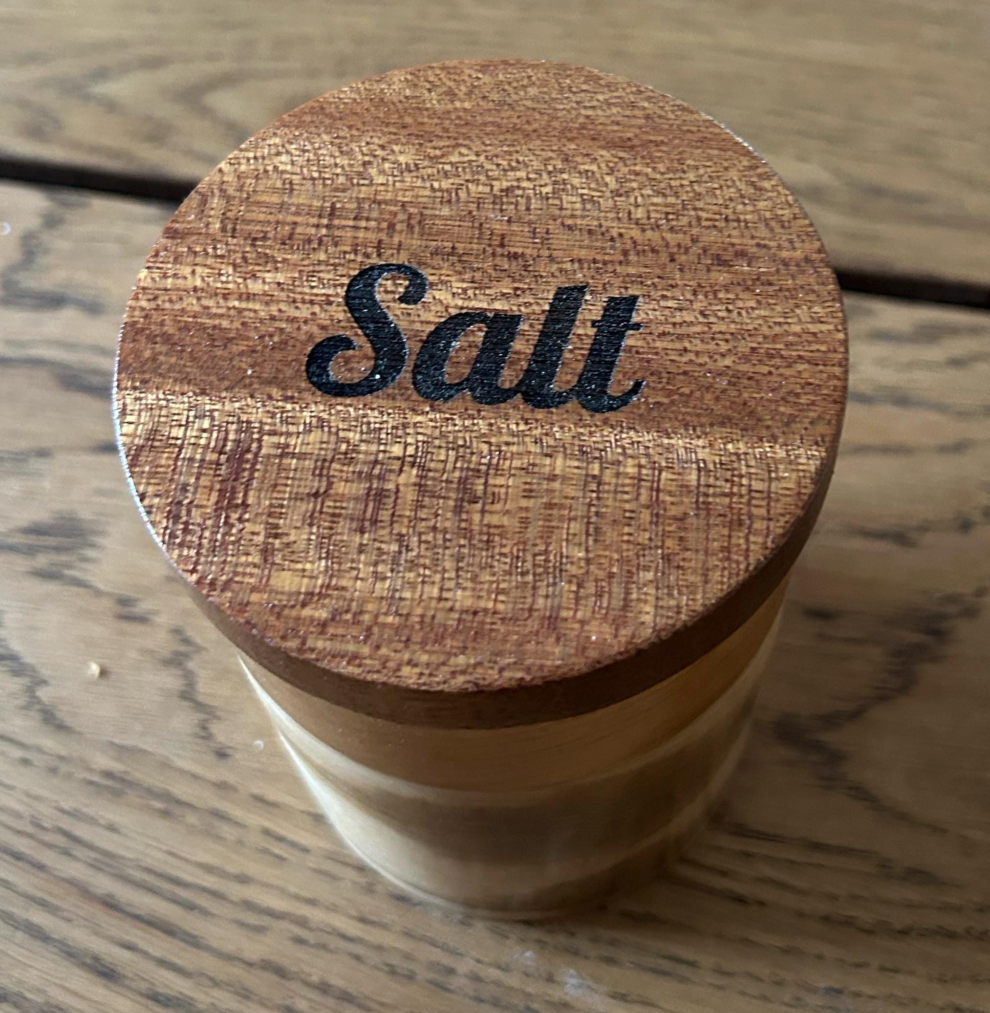 Wooden Cylindrical Salt Holder – Minimalist Kitchen Storage __etsy:7842055782