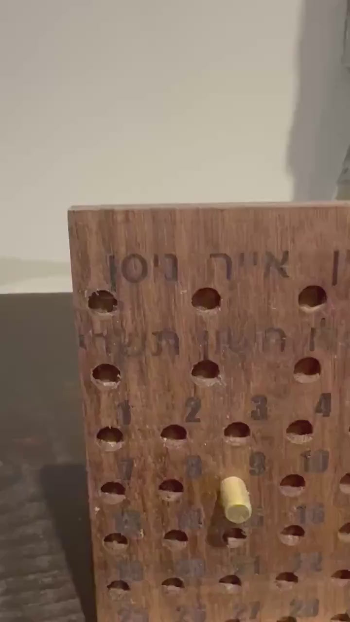 Handmade Walmut Wood Hebrew Calendar | Perpetual Wooden Calendar